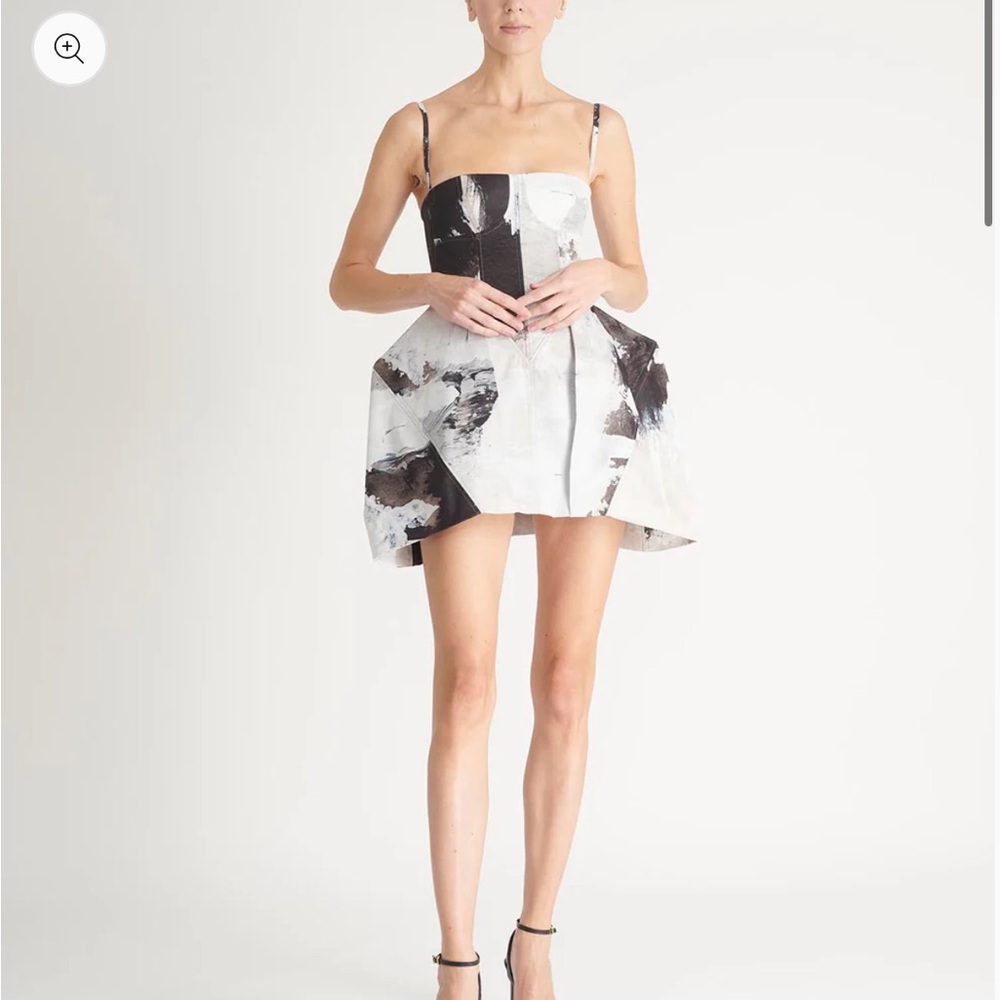 Black and White Abstract Mini Dress